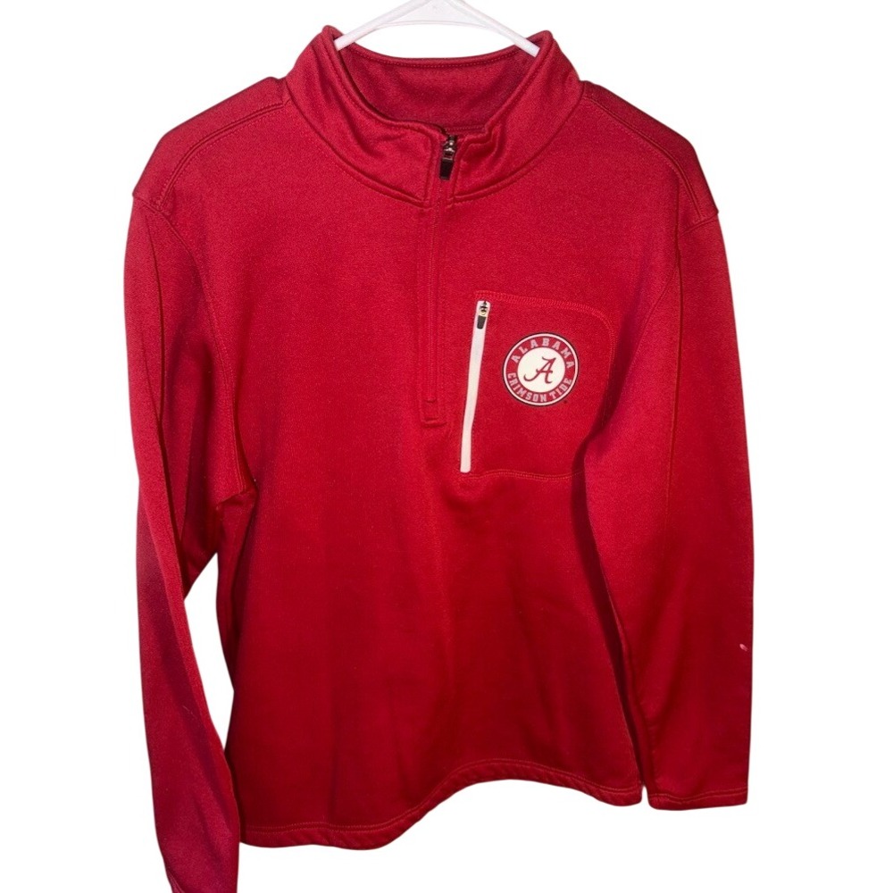 Stadium Athletics Alabama Crimson Tide‎ Mens Medium Red Quarter Zip Pullover